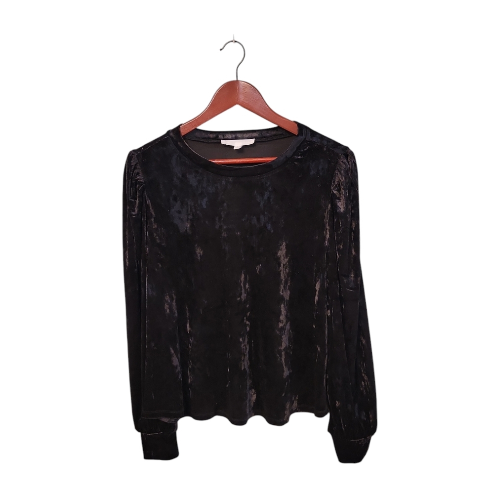 Adyson Parker‎ Crush Black Velvet Womens Size Large Minimalist Career Holiday